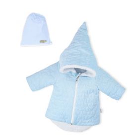 Zimní kojenecký kabátek s čepičkou Nicol Kids Winter modrý | 56 (0-3m), 62 (3-6m), 68 (4-6m), 74 (6-9m)
