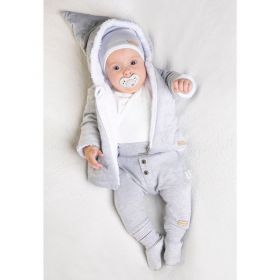 Zimní kojenecký kabátek s čepičkou Nicol Kids Winter šedý Šedá