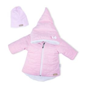 Zimní kojenecký kabátek s čepičkou Nicol Kids Winter růžový | 56 (0-3m), 62 (3-6m), 68 (4-6m), 74 (6-9m)