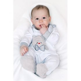 Luxusní kojenecké body s dlouhým rukávem New Baby Honey Bear s 3D aplikací Bílá
