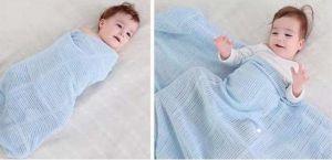 Dětská háčkovaná bavlněná deka Lorelli 75x100 cm BLUE
