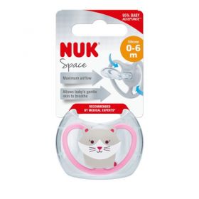 Šidítko Space NUK 0-6m kočička BOX Růžová