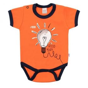 Kojenecké bavlněné body s krátkým rukávem New Baby skvělý nápad Oranžová