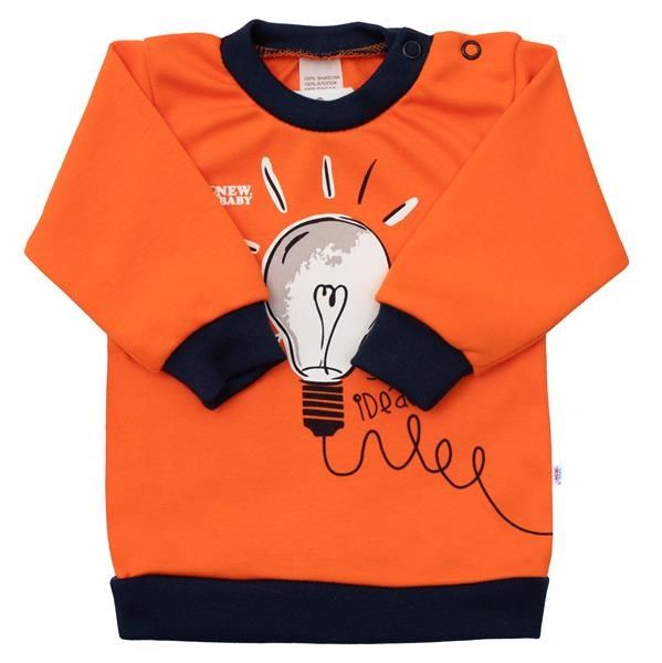 Kojenecké bavlněné tričko New Baby skvělý nápad Oranžová