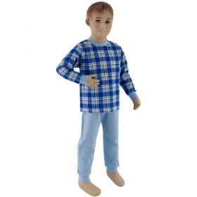 ESITO Chlapecké pyžamo tmavé modré kostky vel. 92 - 110 tmavé modré kostky 92