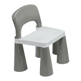 Dětská sada stoleček a dvě židličky NEW BABY šedo-bílá