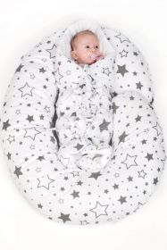 Povlak na kojící polštář ve tvaru C New Baby Hvězdy šedé