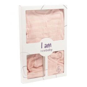 4-dílná kojenecká soupravička do porodnice New Baby I AM růžová