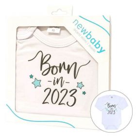 Body s potiskem New Baby Born in 2023 - dárkové balení Bílá