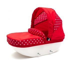 Dětský kočárek pro panenky New Baby COMFORT červený s puntíky
