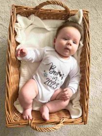 Body s potiskem New Baby Born in 2023 - dárkové balení Bílá