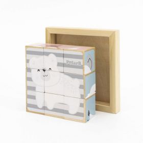 Dřevěné puzzle kostky Viga zvířata 9 dílů