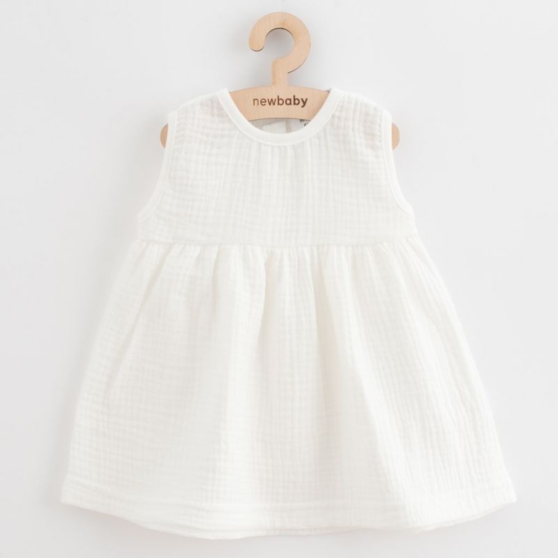 Kojenecké mušelínové šaty New Baby Elizabeth Bílá