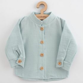 Kojenecká mušelínová košile New Baby Soft dress mátová Dle obrázku | 56 (0-3m), 62 (3-6m), 68 (4-6m), 74 (6-9m), 80 (9-12m)