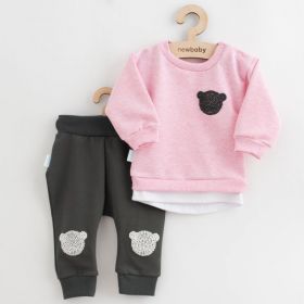 Kojenecká souprava tričko a tepláčky New Baby Brave Bear ABS růžová | 56 (0-3m), 62 (3-6m), 68 (4-6m), 74 (6-9m), 80 (9-12m)