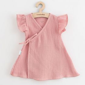 Letní kojenecké mušelínové šaty New Baby Soft dress růžová | 56 (0-3m), 62 (3-6m), 68 (4-6m), 74 (6-9m), 80 (9-12m), 86 (12-18m)