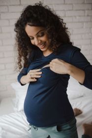 Těhotenské a kojící tričko Milk Shirt milk & love modrá | L, M, S, XL