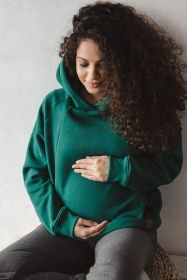 Těhotenská a kojící mikina Motherhood oversize milk &amp; love zelená