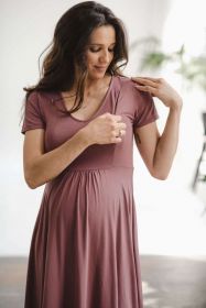 Těhotenské a kojící šaty Mommy Chic milk & love růžově hnědé Dle obrázku