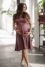 Těhotenské a kojící šaty Mommy Chic milk & love růžově hnědé Dle obrázku | L, M, S, XL