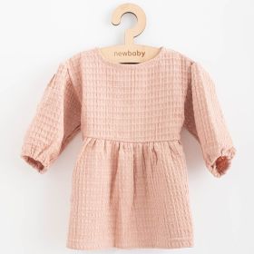 Kojenecké mušelínové šaty New Baby Comfort clothes růžová | 62 (3-6m), 68 (4-6m), 74 (6-9m), 80 (9-12m), 86 (12-18m)