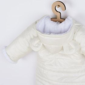 Zimní kojenecká kombinéza s kapucí a oušky New Baby Pumi cream Béžová