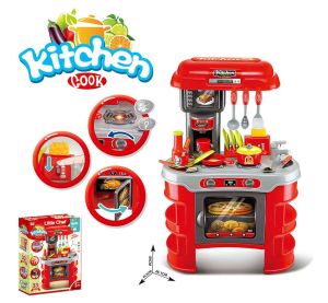 Dětská kuchyňka Little Chef Baby Mix červená 32 ks