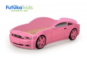 Postel auto LIGHT 3D F-Mustang  růžová