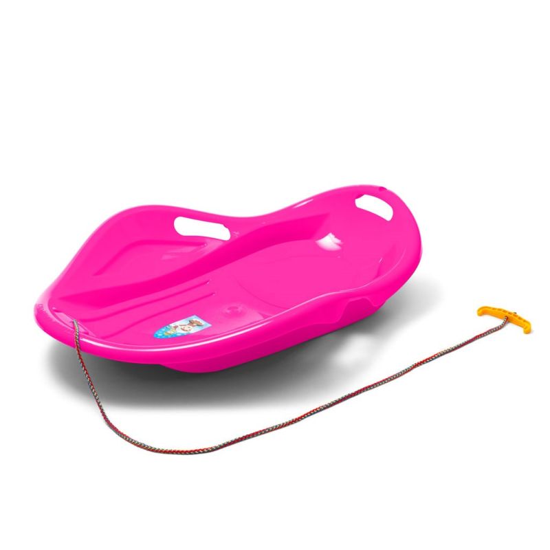 Dětský sáňkovací kluzák Mušle Baby Mix PREMIUM KOMFORT 80 cm růžový