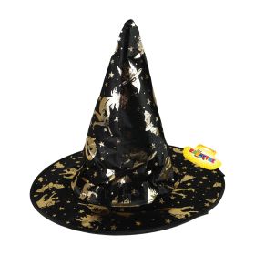 Dětský klobouk čarodějnice zlatý dekor RAPPA