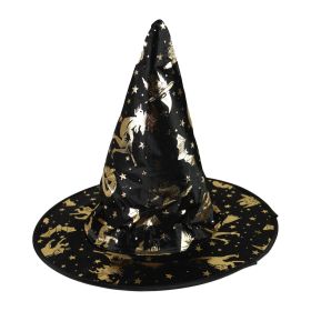 Dětský klobouk čarodějnice zlatý dekor RAPPA