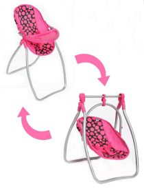 Jídelní židlička a houpačka 2v1 pro panenky PlayTo Isabella (poškozený obal)