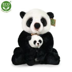 Plyšová panda s mládětem 27 cm ECO-FRIENDLY RAPPA