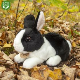 Plyšový králík bílo-černý ležící 23 cm ECO-FRIENDLY RAPPA