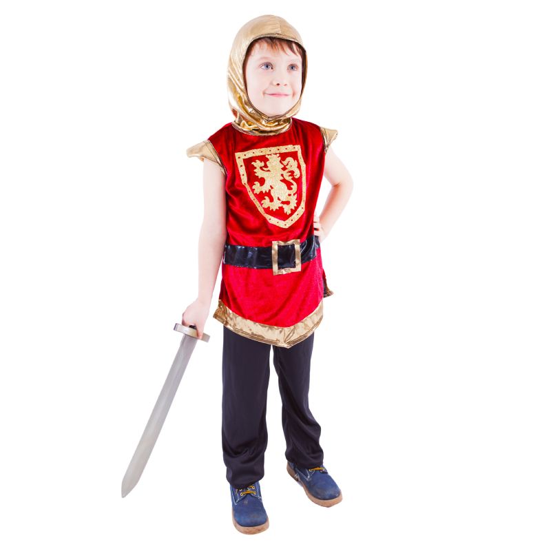 Dětský kostým rytíř s erbem červený (M) RAPPA
