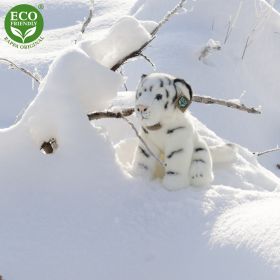 Plyšový tygr bílý sedící 30 cm ECO-FRIENDLY RAPPA