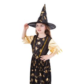 Dětský kostým čarodějnice černo-zlatá (M) RAPPA