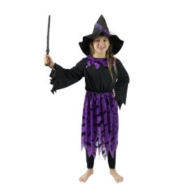 Dětský kostým čarodějnice s netopýry a kloboukem (S) RAPPA