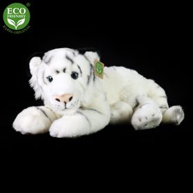 Plyšový tygr bílý ležící 36 cm ECO-FRIENDLY RAPPA