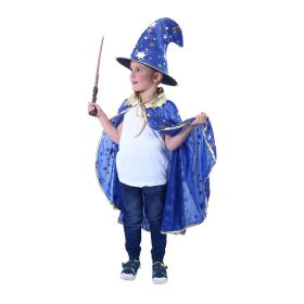 Dětský plášť modrý s kloboukem RAPPA