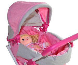 Dětský kočárek pro panenky Milly Mally Alice Prestige Pink