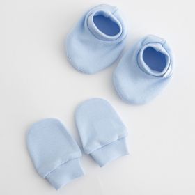 Kojenecký bavlněný set-capáčky a rukavičky New Baby Casually dressed modrá 0-6m | 0-6 m