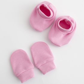 Kojenecký bavlněný set-capáčky a rukavičky New Baby Casually dressed růžová 0-6m | 0-6 m