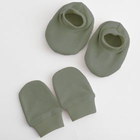 Kojenecký bavlněný set-capáčky a rukavičky New Baby Casually dressed zelená 0-6m | 0-6 m