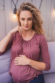 Těhotenské a kojící tričko Kangaroo milk & love růžovo hnědá | L, M, S, XL