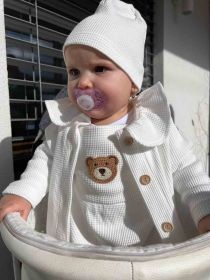 Kojenecká bavlněná čepička New Baby Luxury clothing bílá