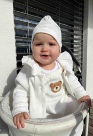 Kojenecká bavlněná čepička New Baby Luxury clothing bílá