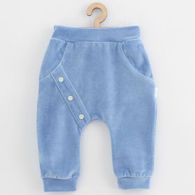 Kojenecké semiškové tepláčky New Baby Suede clothes modrá | 62 (3-6m), 68 (4-6m), 74 (6-9m), 80 (9-12m), 86 (12-18m), 92 (18-24m)