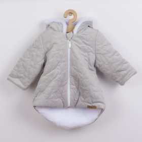 Zimní kojenecký kabátek s čepičkou Nicol Kids Winter šedý Šedá