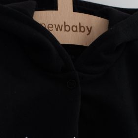 Kojenecká tepláková mikina s kapucí New Baby Be Happy Černá